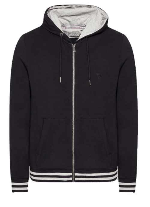 GUESS Felpa Zip M2RQ48 K6ZS1 NERO COTONE